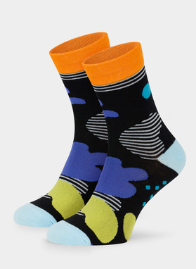 Czarne skarpety w kolorowe wzory DTS-SX-468-C