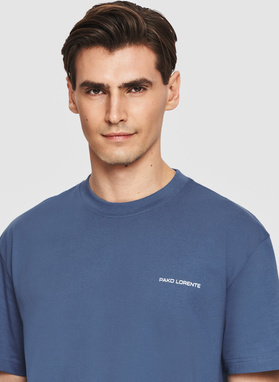 Bawełniany t-shirt oversize w kolorze niebieskim