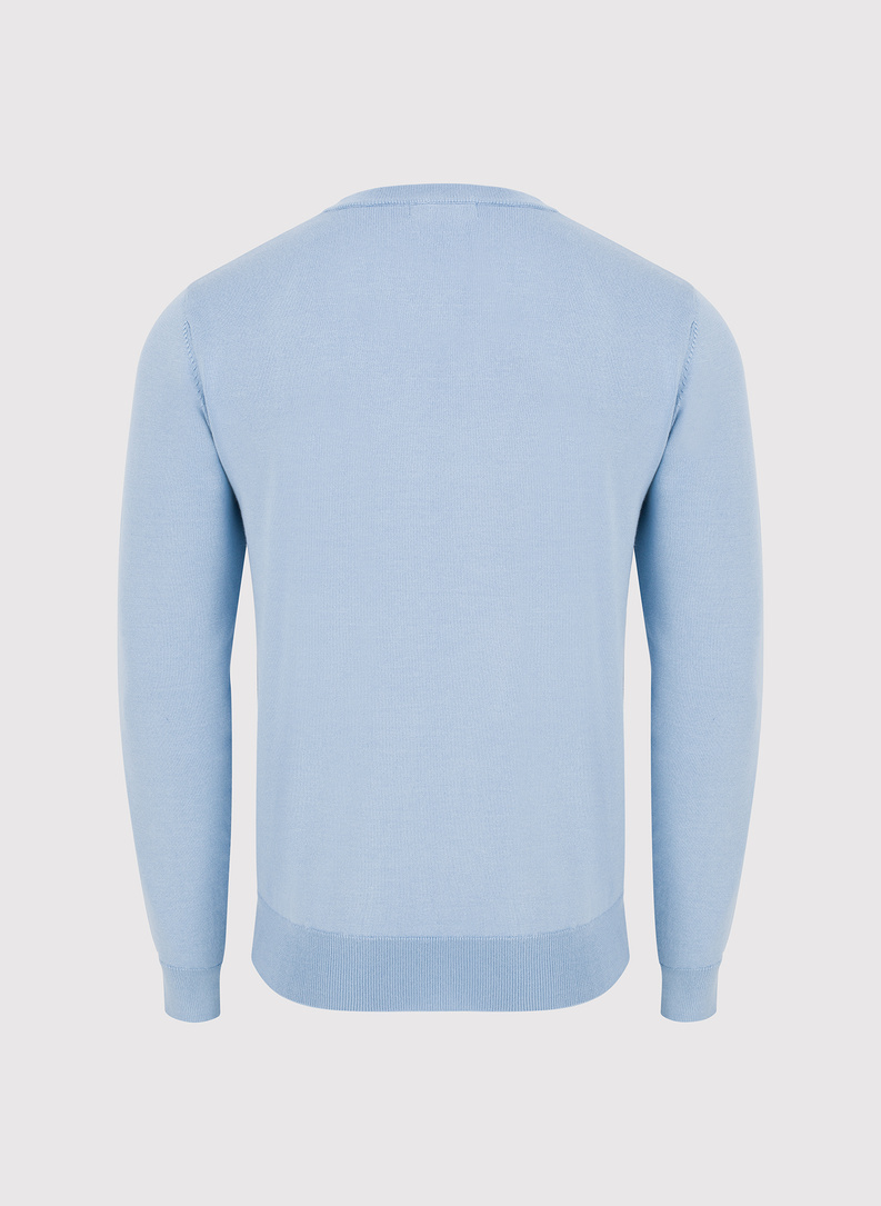 Niebieski sweter męski o-neck