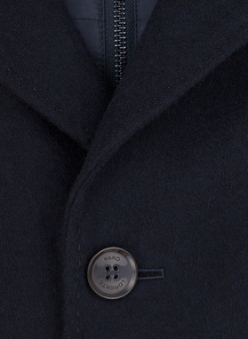 Wełniany płaszcz męski w kolorze granatowym