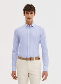 Dzianinowa koszula męska w prążek