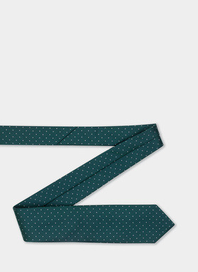 Krawat męski jedwabny zielony P21WP-KX-259-Z