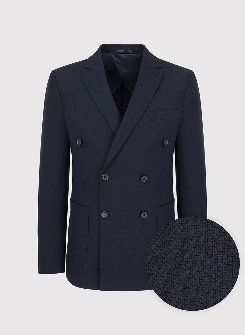 Granatowa dwurzędowa marynarka męska