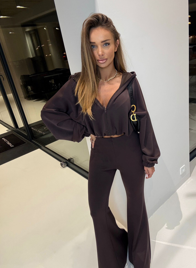 Komplet damski ENO w kolorze czekoladowym