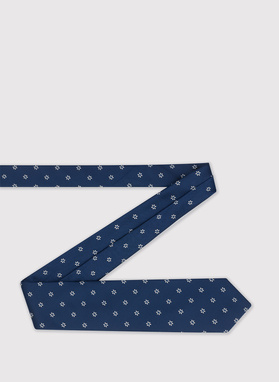 Granatowy męski krawat w kwiatki
