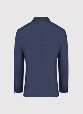 Granatowa marynarka casual z lnem