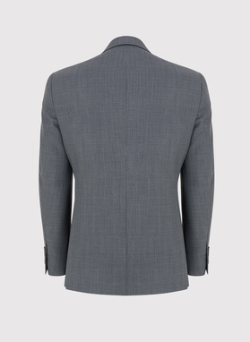 Dwuczęściowy gładki garnitur męski w kolorze szarym
