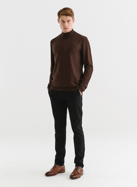 Brązowy gładki półgolf męski