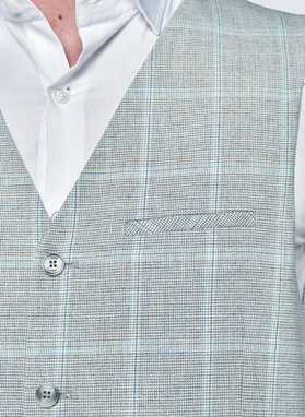 Szara kamizelka męska w kratę