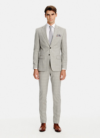 Wełniany garnitur męski w kratkę