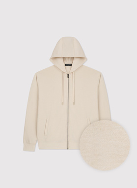 Beżowy dres męski z kapturem