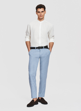 Biała koszula z lnem