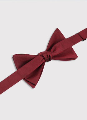 Bordowa jedwabna mucha męska