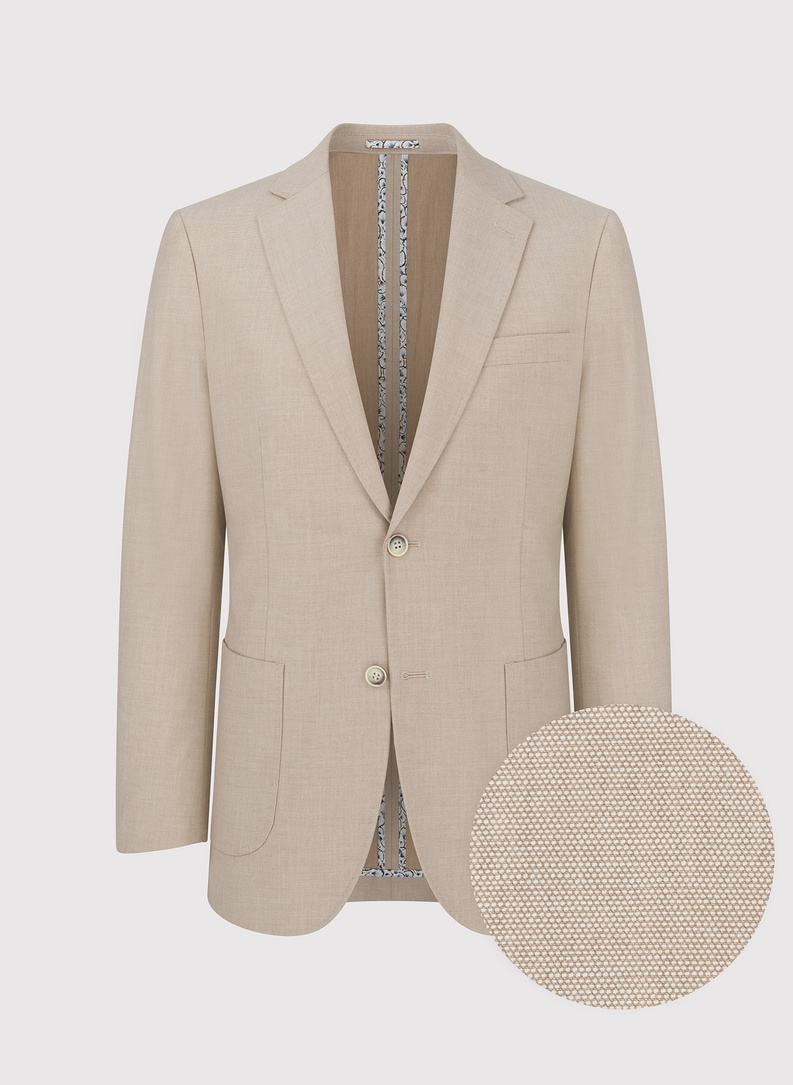 Beżowa marynarka męska bez podszewki 