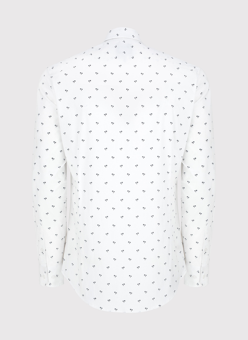 Biała koszula w palmy