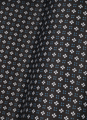 Poszetka męska czarna w kwiatki