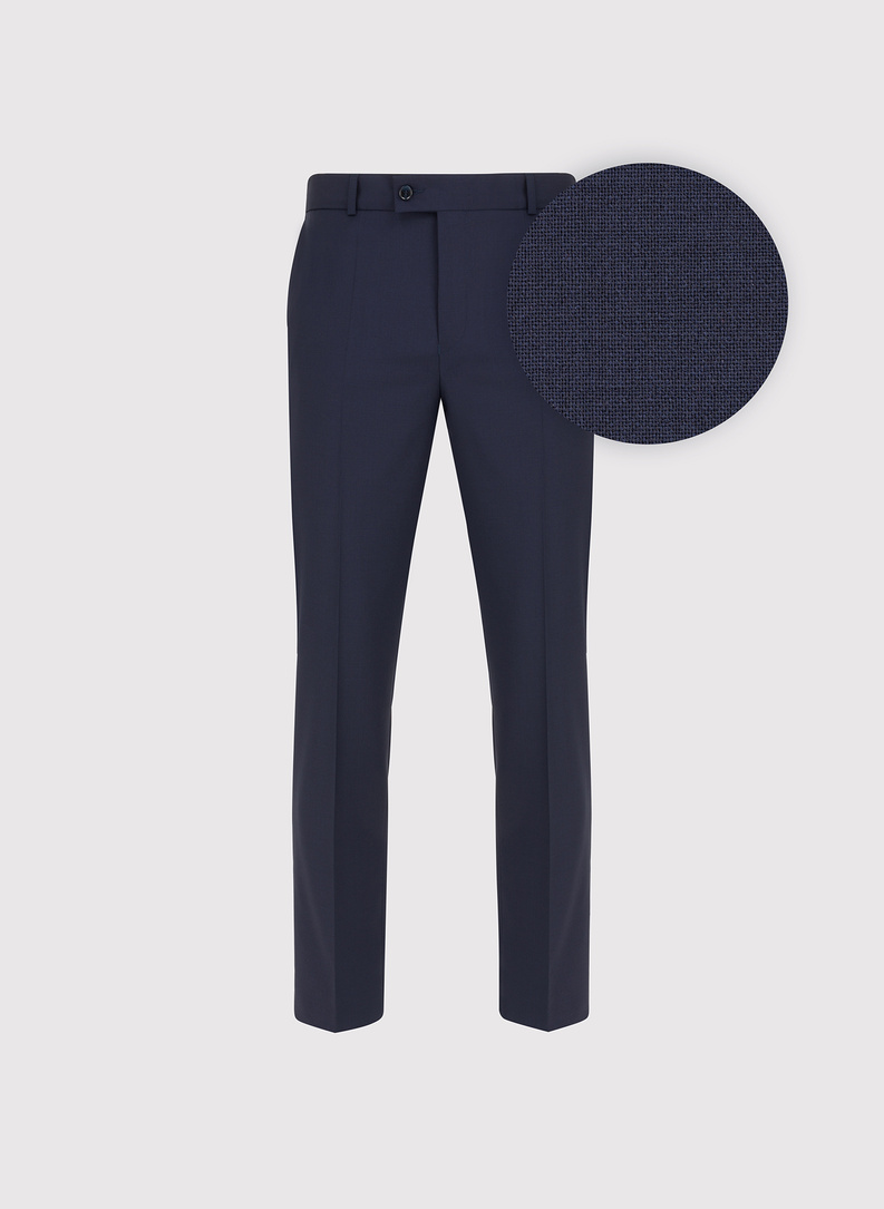 Wełniany granatowy garnitur męski