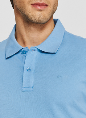 Niebieskie bawełniane polo męskie
