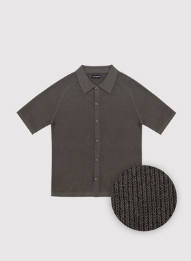 Zielone swetrowe polo z lnem