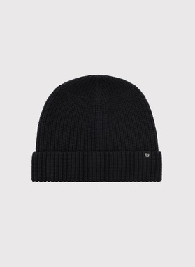 Czarna czapka męska z wełną