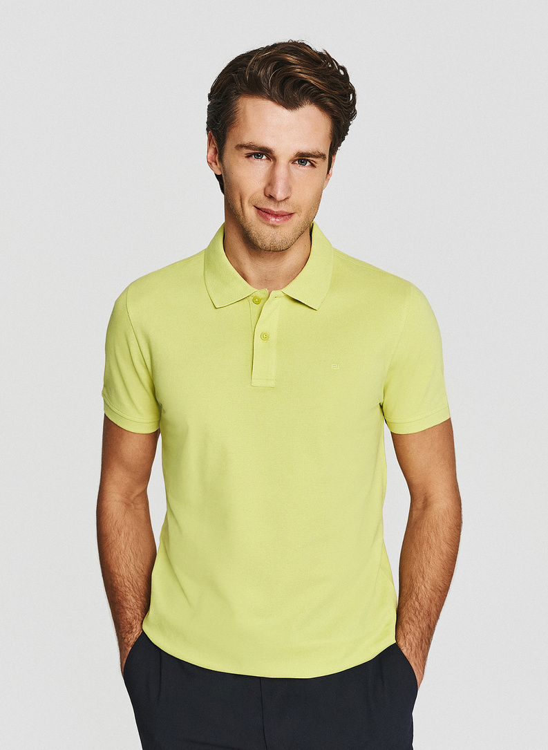 Zielone bawełniane polo męskie