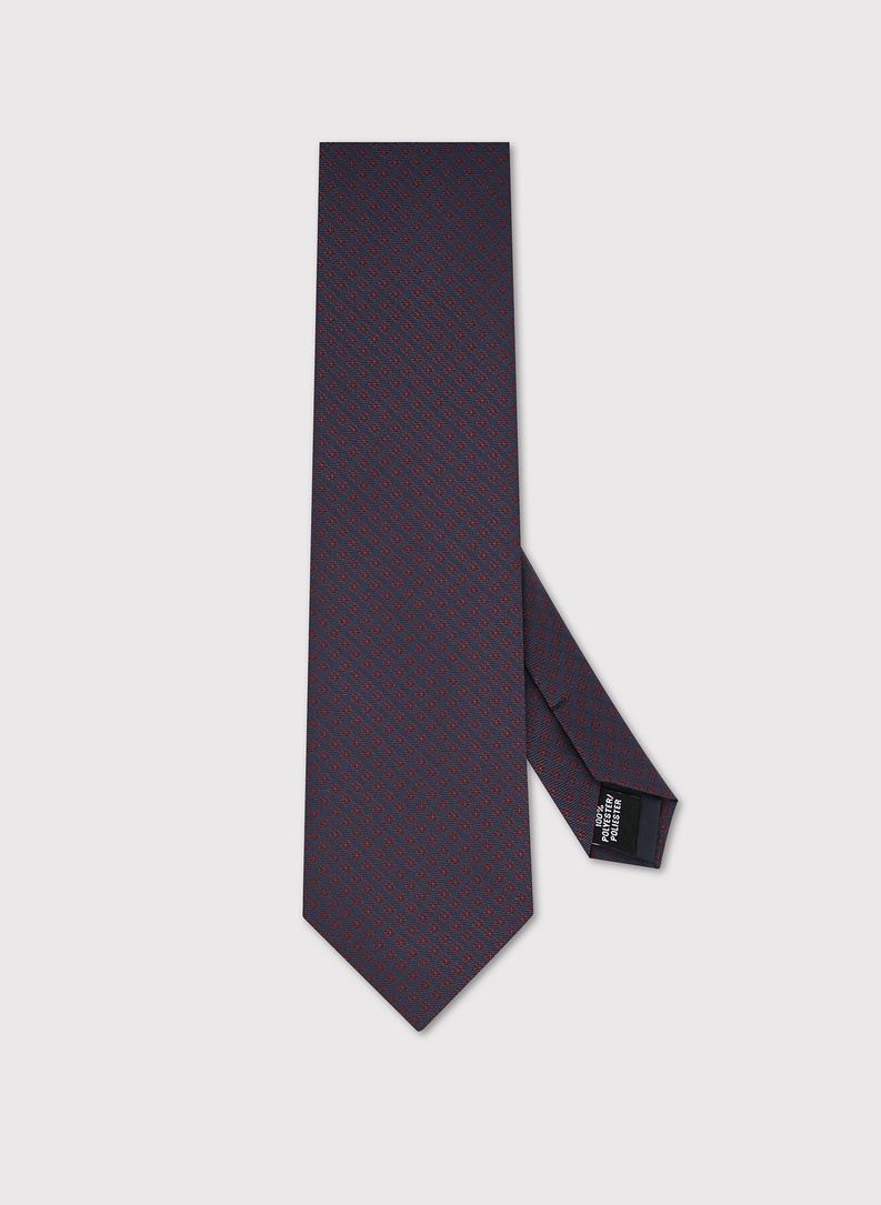 Bordowy krawat we wzór
