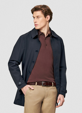 Wiosenny granatowy płaszcz męski