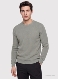Szałwiowy sweter męski o-neck