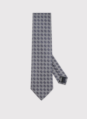 Granatowy krawat w kwiatowy wzór