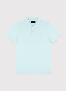 Gładki t-shirt polo w niebieskim kolorze