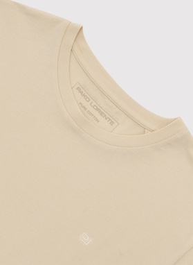 Bawełniany t-shirt męski w kolorze beżowym