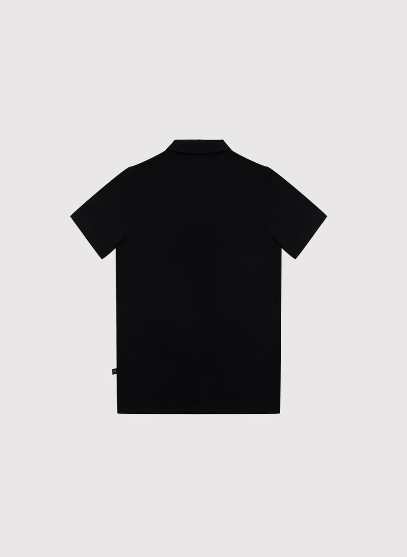Czarny t-shirt polo z bawełny