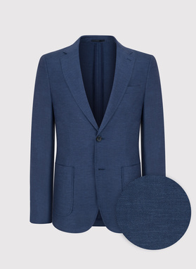 Granatowa marynarka z lnu