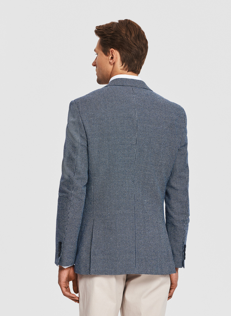 Marynarka w kratkę z lnem