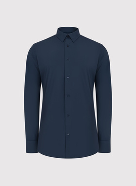 Granatowa dzianinowa koszula męska