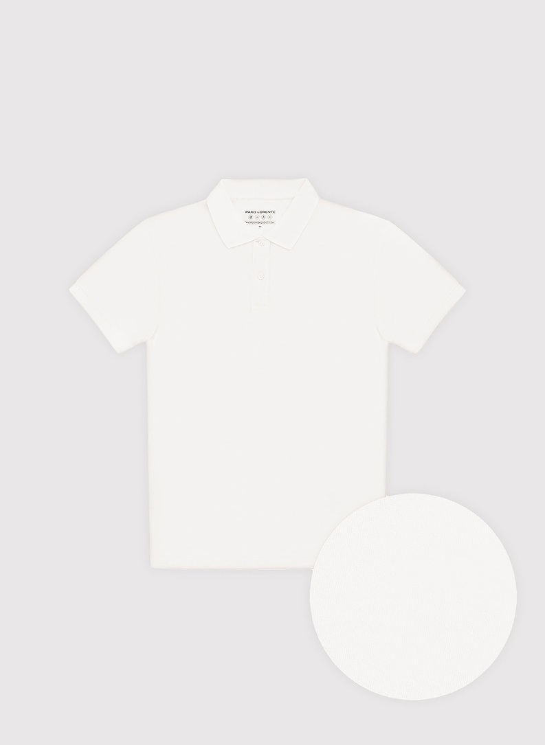 Biały t-shirt polo z bawełny