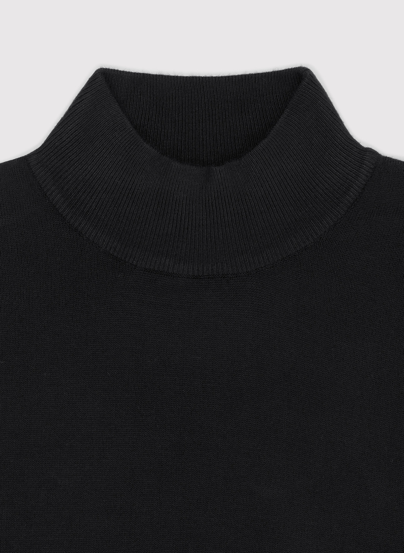 Czarny gładki półgolf męski