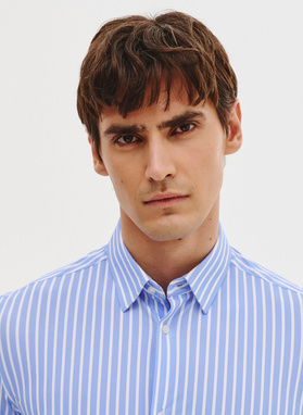 Dzianinowa koszula męska w paski