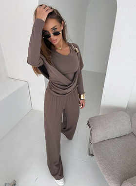 Komplet damski MEDI w kolorze fango