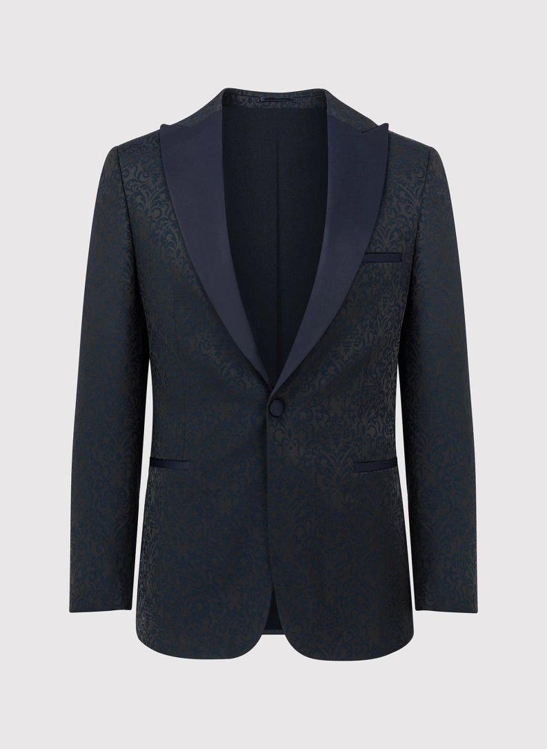 Ślubny czarno-granatowy smoking męski