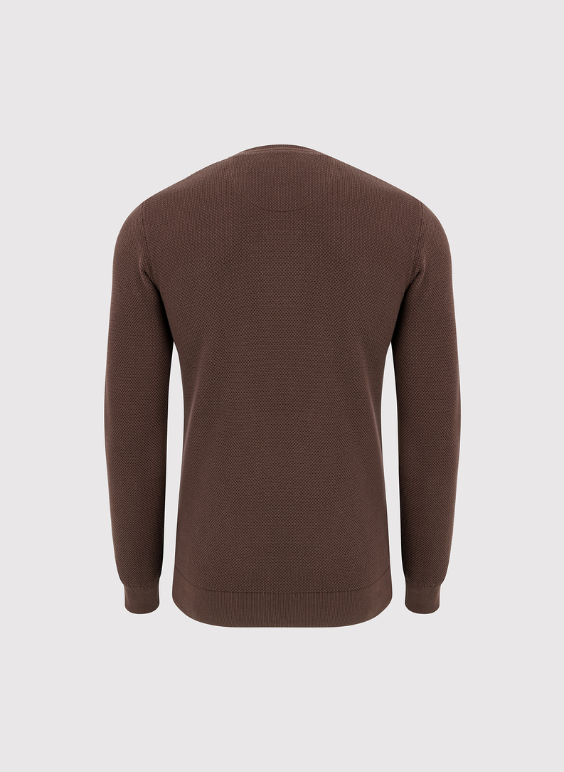 Brązowy sweter męski o-neck