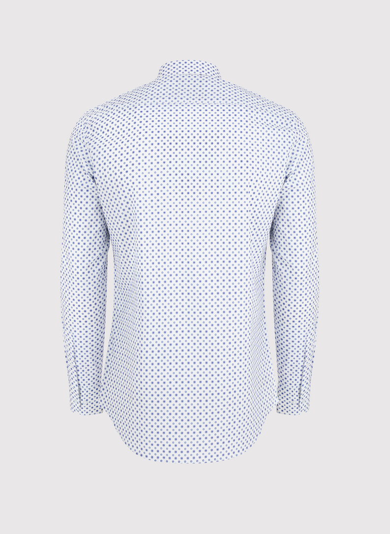 Biała koszula męska mikrowzór