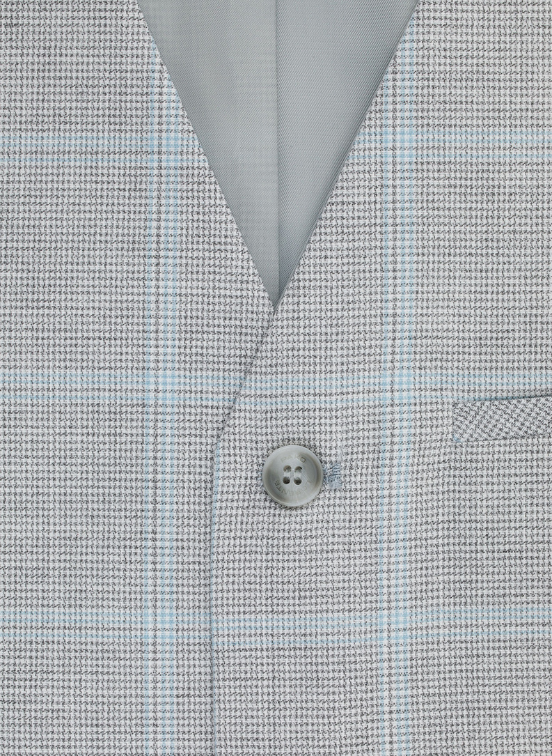 Szara kamizelka męska w kratę