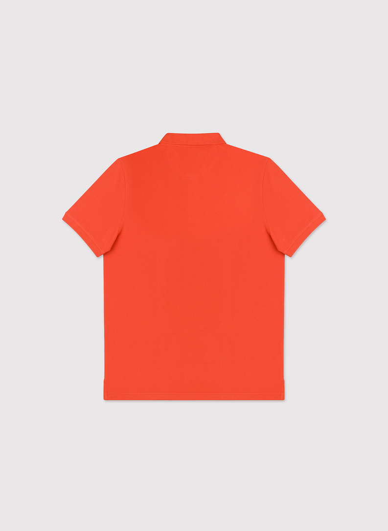 Pomarańczowe bawełniane polo męskie