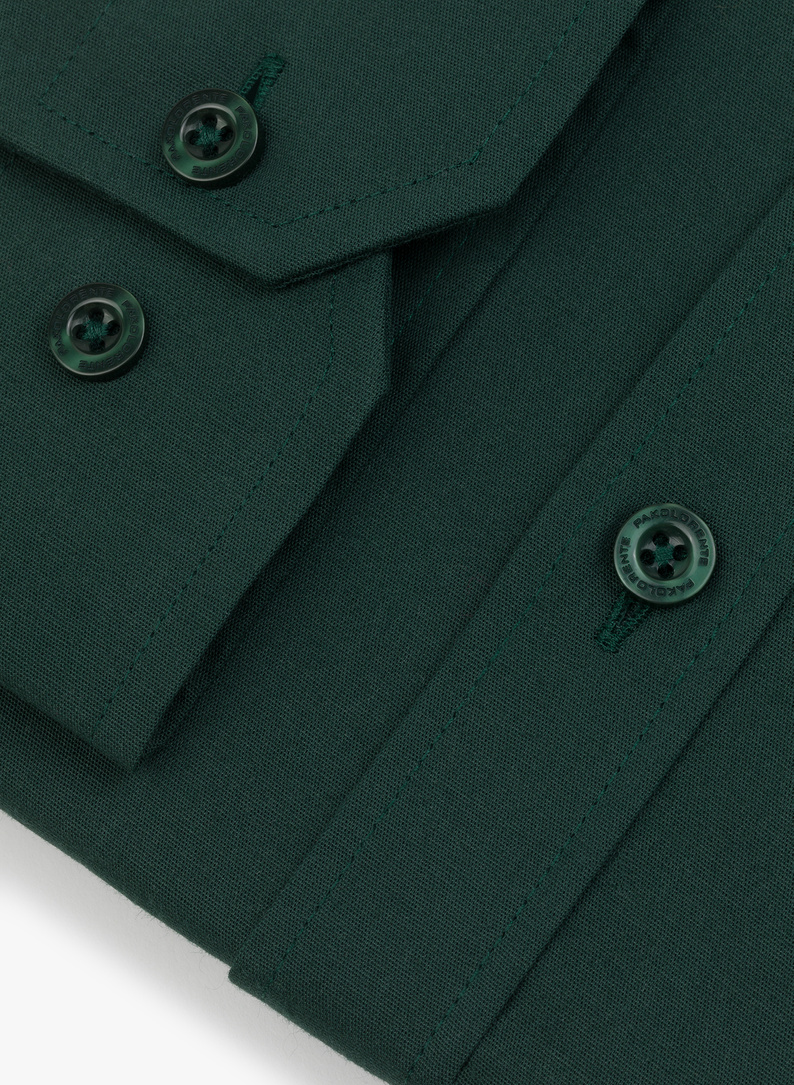 Ciemnozielona gładka koszula męska 