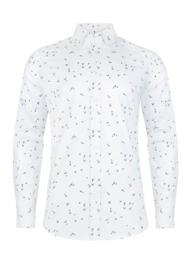 Koszula męska z długim rękawem w regularny wzór