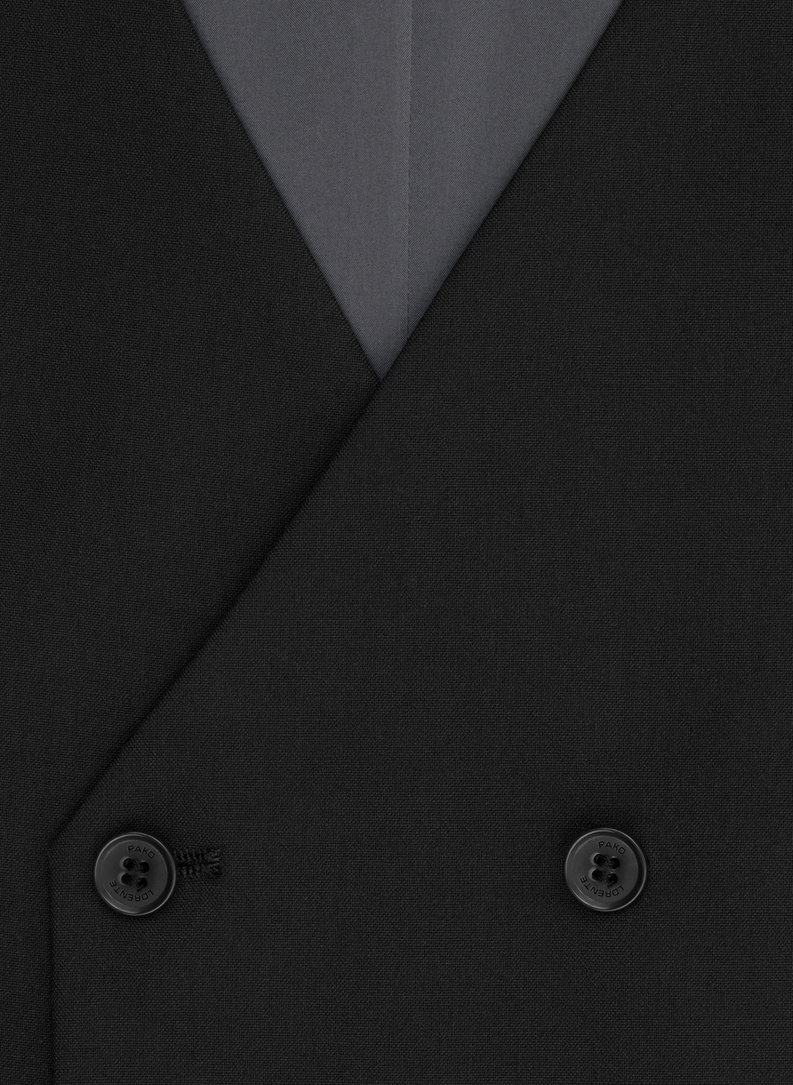 Czarna dwurzędowa kamizelka męska 