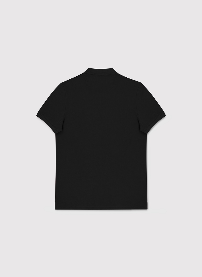 Czarne bawełniane polo męskie