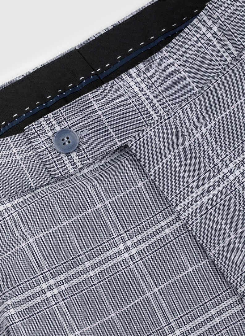 Szare spodnie garniturowe w kratkę P22SF-6G-005-N-S