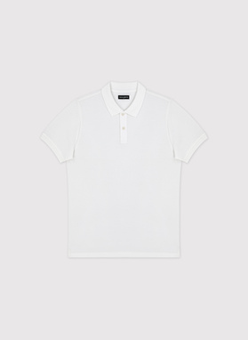 Białe męskie polo z bawełny